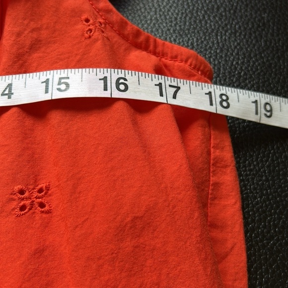 Kate Spade Eyelet Ruffle Top Geranium Orange Keyhole Back Sz L - Picture 11 of 12